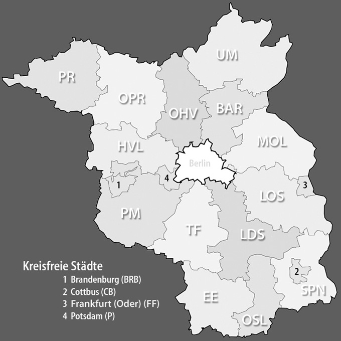 Karte der Landkreise